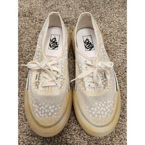 Vans mesh DX modular white dot mesh sneakers w/ clear platform cover 8.5m 10w